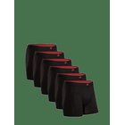 DANISH ENDURANCE Bamboo Trunks (Men) 6-Pack - BLACK/RED - S
