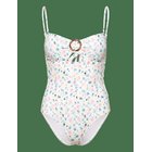 MALINA Mandy Bamboo-Ring Bandeau Swimsuit - DITSY - XS