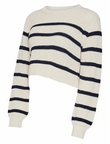 MAMALICIOUS Mlpixie L/S Cropped Knit Top A. - WHITECAP GRAY - L – kuva 1/2