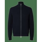 SELECTED Slmdane Ls Knit Reg Struc Full Zip Noos - SKY CAPTAIN - XL