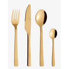 AIDA Raw - Bestik 16 Dele Sæt Guld Farvet Belægning 4 X (Kniv, Ske, Gaffel, Kaffeske) Gaveæske - GOLD - One Size
