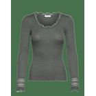 ROSEMUNDE Rwbenita Silk Ls O-Neck Lace T-Shirt - BALSAM GREEN - S