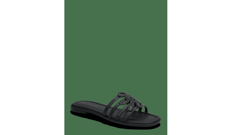 TOMMY HILFIGER Th Script Flat Mule Lth - BLACK - 39 – kuva 1/2