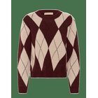 CULTURE Cuargyle Pullover - BURGUNDY ARGYLE - M