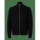 SELECTED Slmdane Ls Knit Reg Struc Full Zip Noos - BLACK - XL