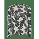 SOFT REBELS Srroman O-Neck Printed - FLOWER FRILL ARCTIC WOLF - S