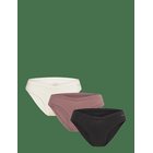 ORGANIC BASICS Flex Cheeky Briefs 3-Pack - OFF WHITE/ROSE WOOD/BLACK - XL