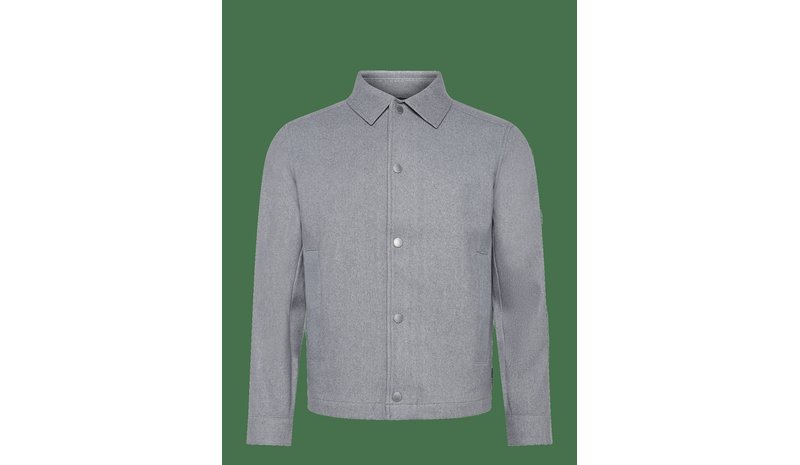 TOM TAILOR Wool Optic Shacket - MEDIUM SILVER GREY MELANGE - M – kuva 1/2