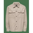 ONLY & SONS Onsash Ovr Woolen Look Pkt Ls Shirt Noos - CHINCHILLA - L