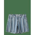 SOFIE SCHNOOR Ozilasw Striped Denim Shorts - BLUE DENIM STRIPE - 40