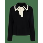 YAS Yasjosie Ls Bow Knit Top - BLACK - L