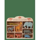 TENDER LEAF Display Shelf With 8 Wooden Animals - Safari - MULTI - One Size