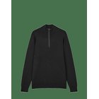 MADS NØRGAARD Urban Chase Half Zip Knit - BLACK - XL