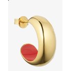 DESIGN LETTERS Chunky Rainbow Hoop Enamel 8Mm Gold Plated (1 Pcs) - DEEP SEA CORAL - One Size