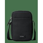 CALVIN KLEIN Embossed Woven Slim Reporter - BLACK - One Size