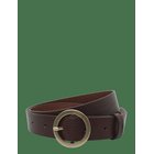 LEE JEANS Circle Buckle Belt - DARK BROWN - 75 x 00