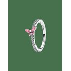 PANDORA Butterfly Sterling Silver Ring With Fancy Pink And Clear Cubic Zirconia - PINK - 52