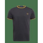 FRED PERRY Twin Tipped T-Shirt - ANCHORGRY/GOLDEN - XS