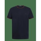 FRED PERRY Twin Tipped T-Shirt - NVY/BRNDY/RCHBRN - L