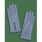 SUI AVA Zip-Front Leather Gloves - DOVE BLUE - M//7.5