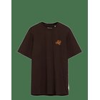 KNOWLEDGE COTTON APPAREL Chest Embroidery T-Shirt - CHOCOLATE TORTE - S