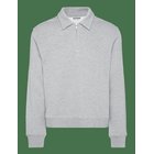 WEEKDAY Quarter Zip Sweatshirt - GREY MELANGE - M