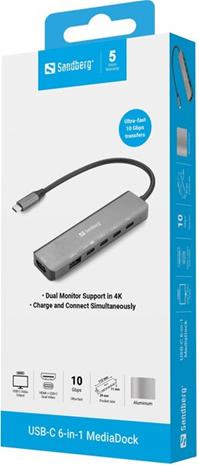 Sandberg USB-C 6-in-1 MediaDock – kuva 5/5