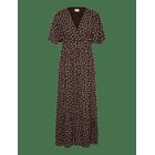KAFFE Kalorinda Ss Dress - SEAL BROWN/TURTLEDOVE DOT - 36