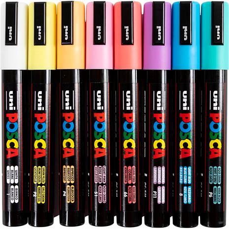 POSCA marker sæt Soft Colors PC-5M 8 ass.