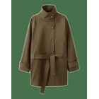 MANGO Funnel Neck Belted Trench Coat - MEDIUM BROWN - XS