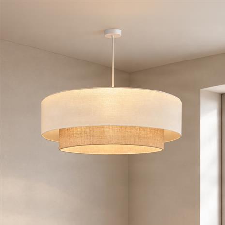 Boho-riippuvalo, beige/juutti, Ø 80 cm, tekstiili, E27
