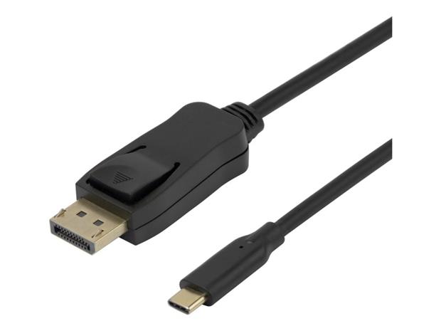 Deltaco USB-C - DP 1.4 cable BiDirectional 1m black