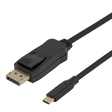 Deltaco USB-C - DP 1.4 cable BiDirectional 1m black