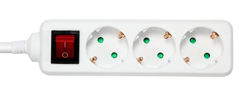 Aurdel power strip - child protected earthed with power switch - 3680 Watt