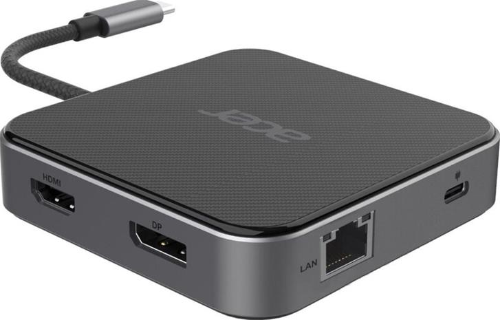 Acer 7-in-1 USB 4 Dongle Wired USB4 Black, Silver