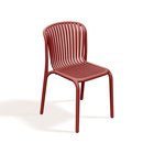 Ulkotuoli Ferne Brene Retro punainen muovinen, pinottava, ergonominen