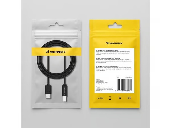 Wozinsky WKDDY3S USB-B - USB-A 480Mb/s Cable 2m - Black