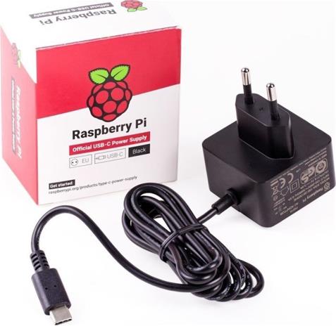 Raspberry Pi virallinen virtalähde USB-C 5.1V 3A, musta