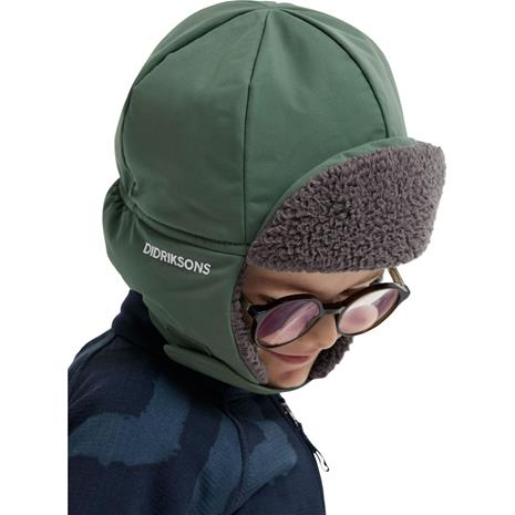 Didriksons Biggles cap 7, hattu, lapset, tummanvihreä