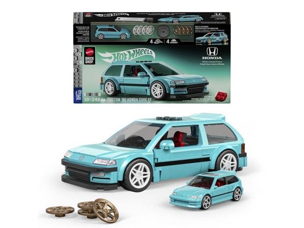 Mattel Brick Shop Hot Wheels Speed Series Rakennussarja Custom ’90 Honda Civic EF 248 Osaa