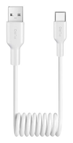 Puro 10W USB-A - USB-C 1m spiral cable - white