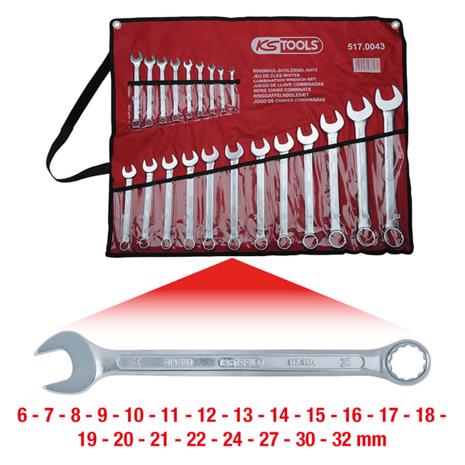 Kiintoavainsarja KS tools 6-32 mm; 21 kpl.