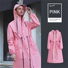 BM Tyylikäs Pinkki Vedenpitävä Naisten Sadetakki - Muodikas EVA Vyötäröä Kiristävä Windbreaker variant-114643
