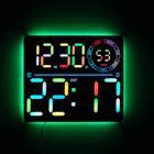Suuri digitaalinen seinäkello, jossa on RGB LED - Svart / Digitaalinen seinäkello, jossa