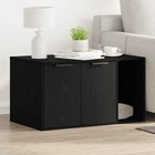 vidaXL Kissanhiekkalaatikon aitaus musta tammi 80x50x45 cm tekopuu