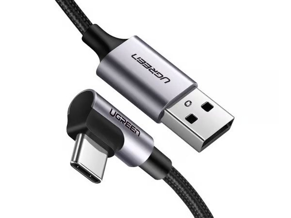 UGREEN Angled USB-C To USB-A Data Cable Black 1M – kuva 6/6