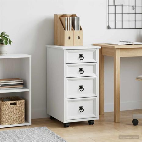 vidaXL Rullakaappi laatikoilla CORONA Täysi mänty ja engineered-wood
