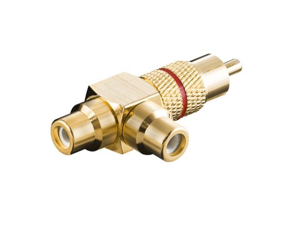 Pro Audio adapter RCA T-plug - Punainen