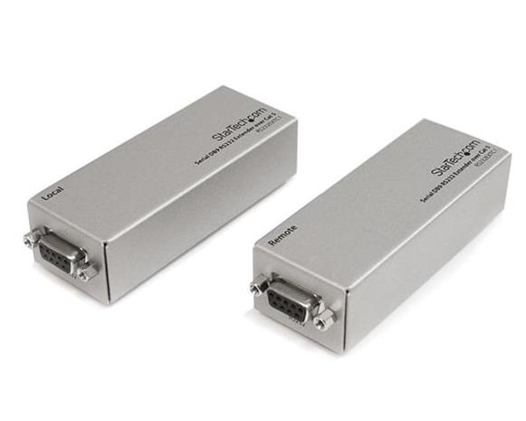 StarTech.com RS232 Serial over Cat5 Extender, 1km (3300ft) Range, Plug & Play, No Software, DB9 Serial Extension - TAA