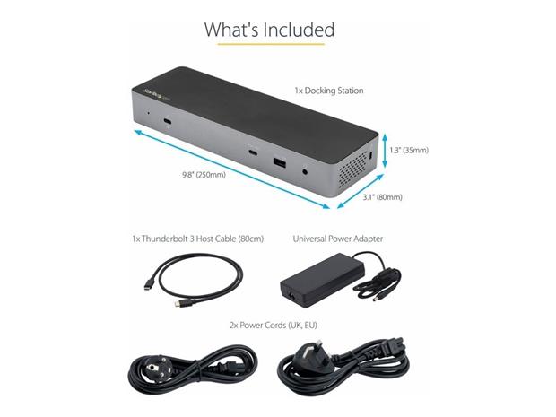 StarTech Thunderbolt 3 Docking Station Dual 4K 96W PD 8K USB-C